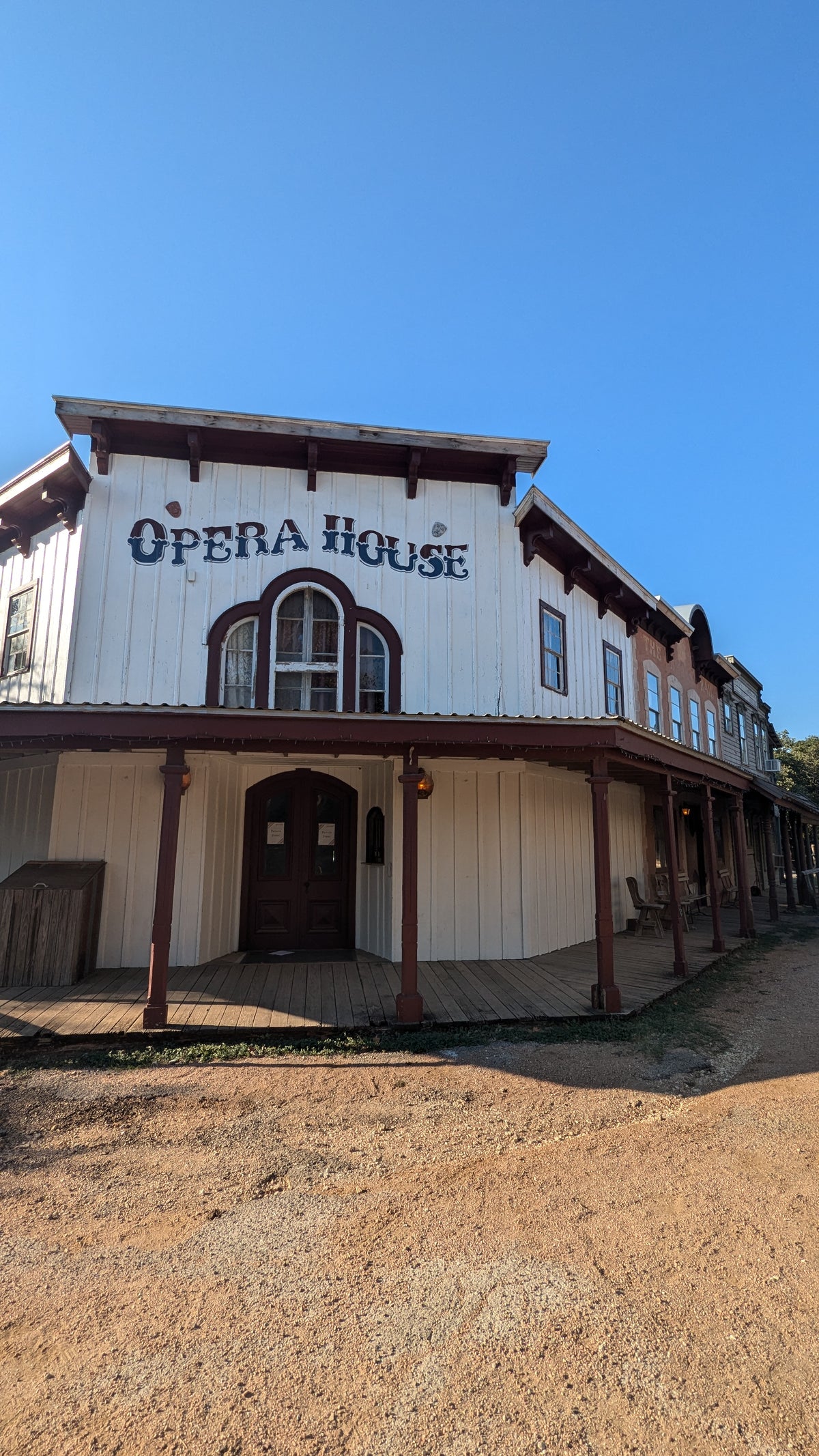 A historic Old West-style storefront.
