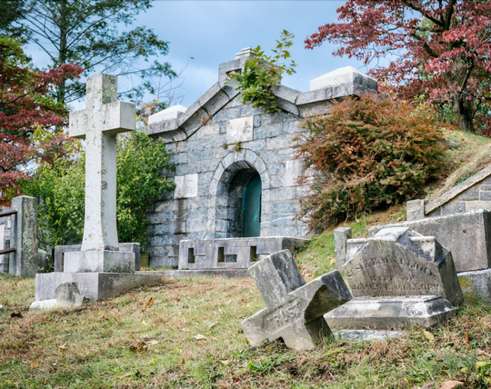 Cemetery with gravestones