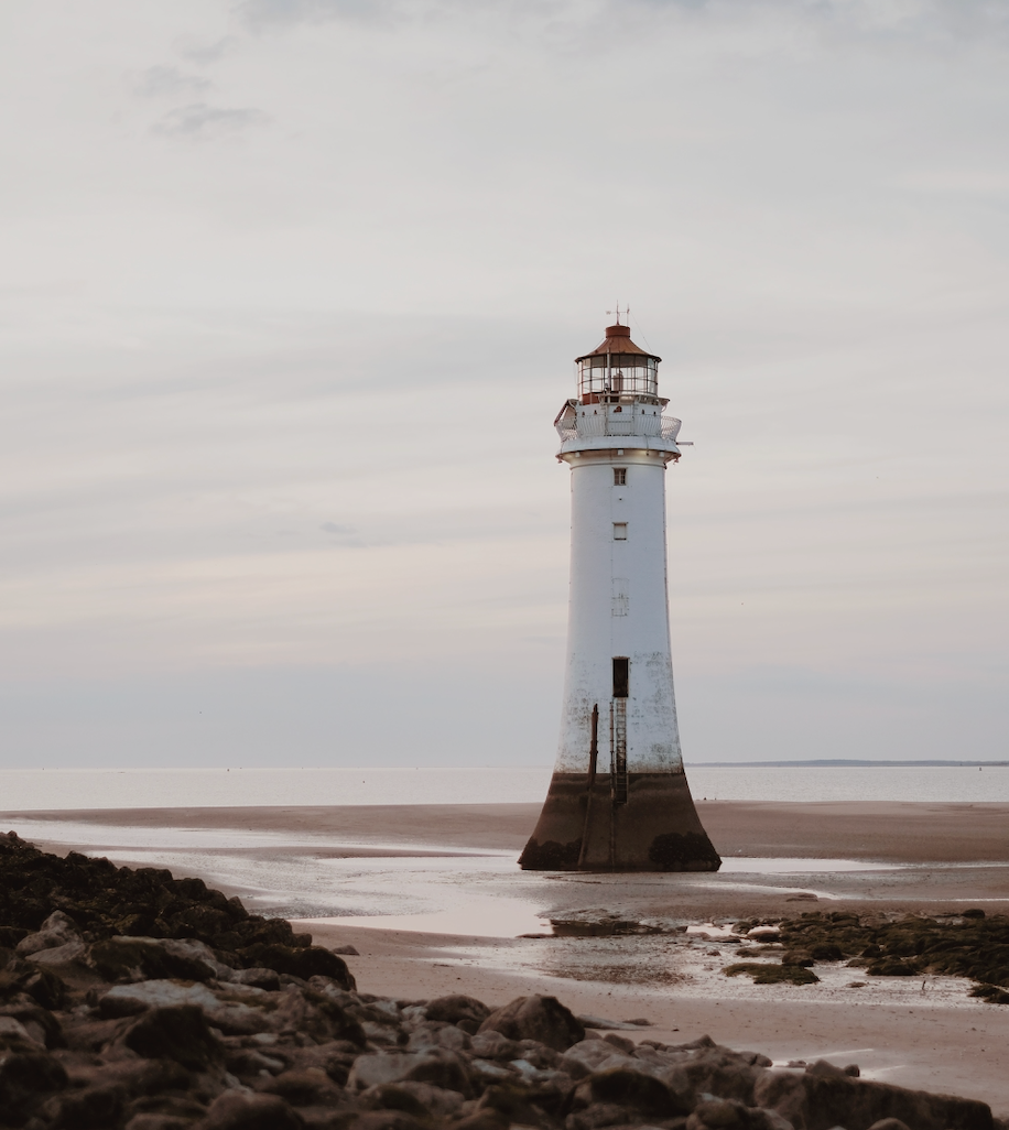 Lighthouse on the shore.