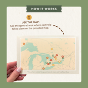 How it works, step 2: use the included Ontario map to see the general area of each trip.