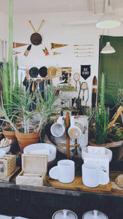 Boutique shop with lots of trinkets on display.